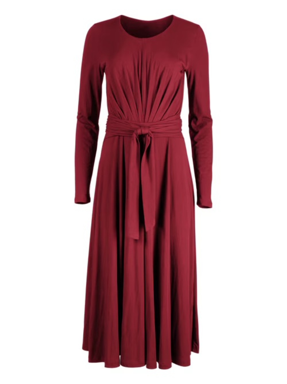 Peruvian Connection Red Cotton Modal Travel Celeste Wrap Midi Dress  Medium
